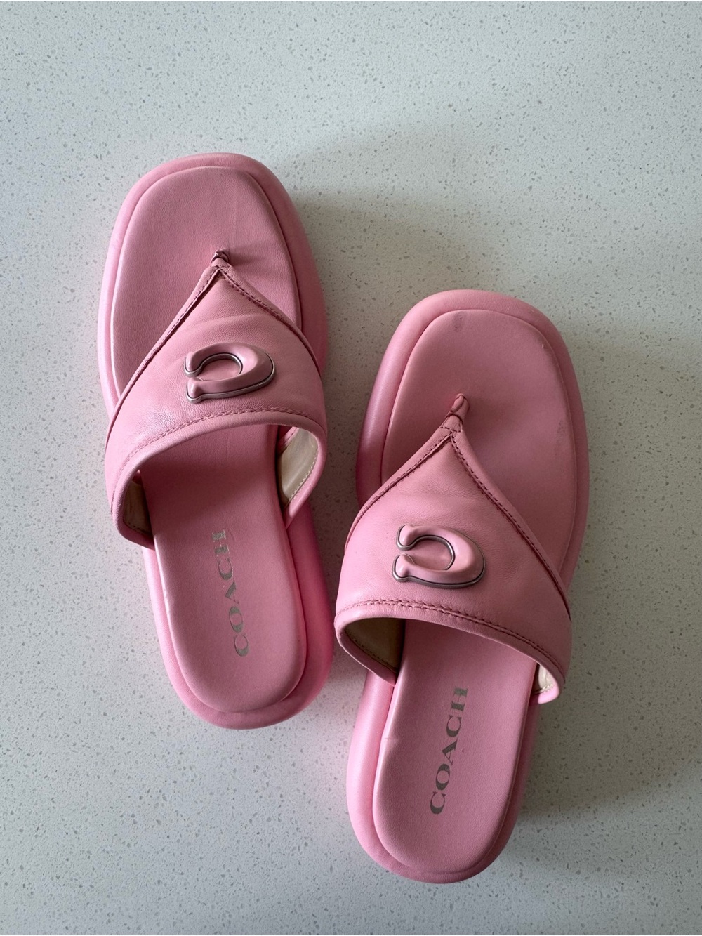 Coach Pink Platform Sandals | Padded Slides Size 7.5